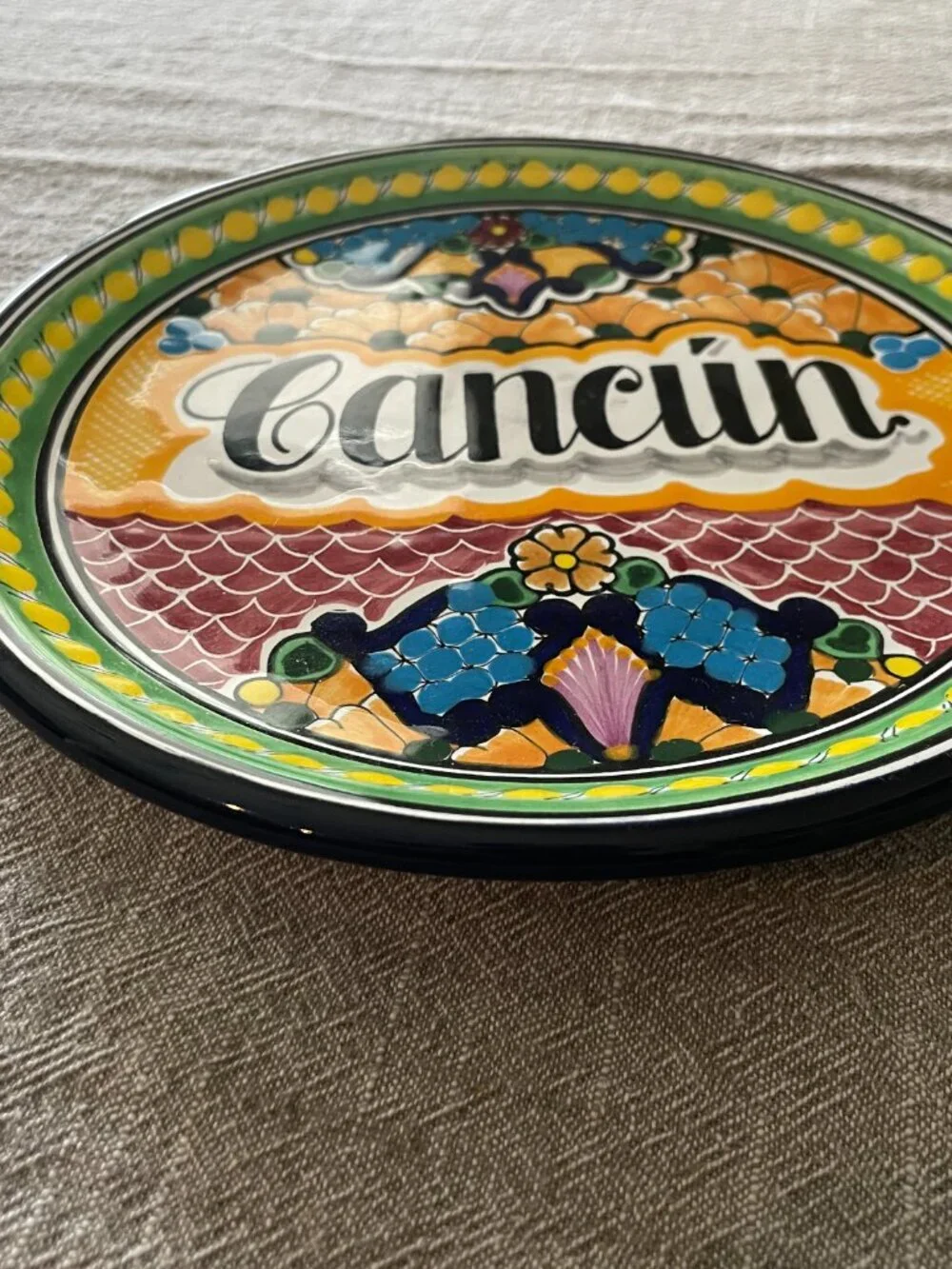Talavera Hernandez Puebla Mexico Hand Painted Floral Plate 8